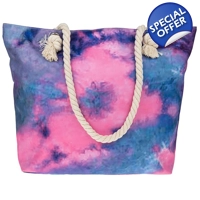 Large Tie-Dye Pink and Lilac tote bag