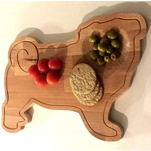 wooden pug chopping cutting board