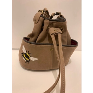 Bee Handbag with crossbody strap embroidered bee