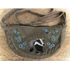 Half Moon Corduroy Embroidered Badger Handbag