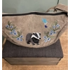 Half Moon Corduroy Embroidered Badger Handbag