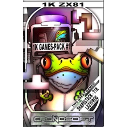 1K GAMES Shapestack+Lazy Frog Sinclair ZX81 1K RAM, on cassette