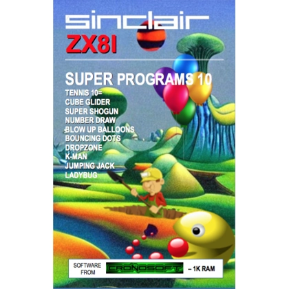 SUPER PROGRAMS 10 - Sinclair ZX81 1K RAM cassette SUPER PROGRAMS 10 - Sinclair ZX81 1K RAM cassette