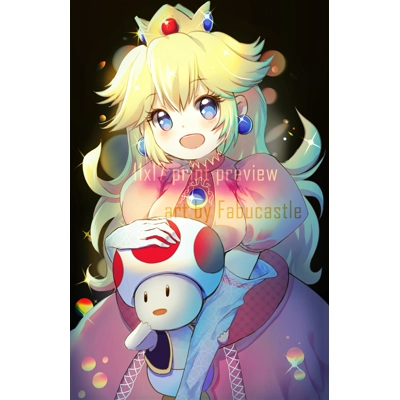 Peach & Toad print