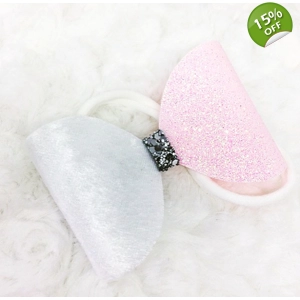 Baby Pink Fine glitter Bow