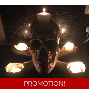 Latex Mould for making this large spooky skull candle holder