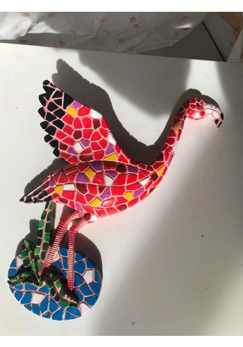 Mould for making this unusual mosaic flamingo plaque