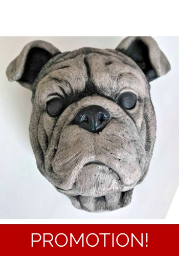 Latex mould for making this lovely pug face plaque