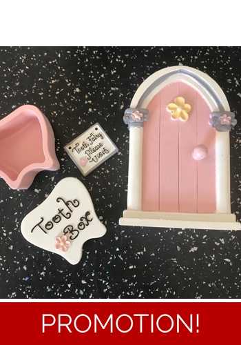 Set of 4 latex moulds to make this tooth fairy door set