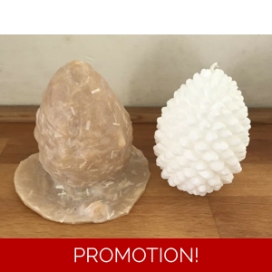 Latex mould for making this tree cone style candle
