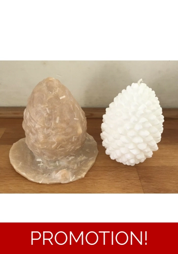 Latex mould for making this tree cone style candle