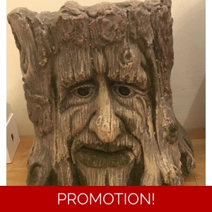 Latex mould for making this lovely tree face garden pot/stand