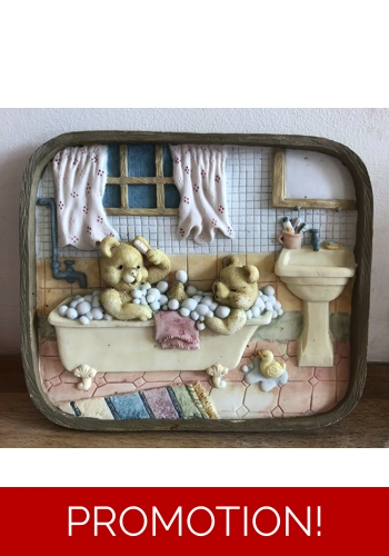 Latex mould for making this lovely 3D teddy bath scene plaque