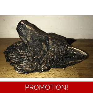 Latex mould for making this wolf head plaque