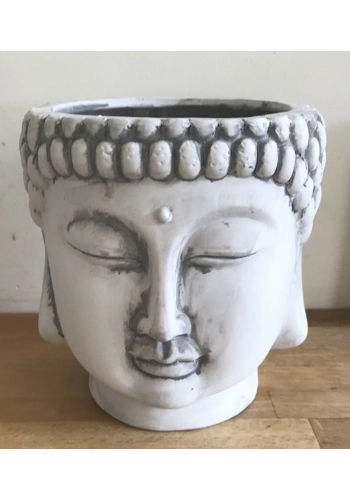 Latex mould for making this buddha head flower pot/stand