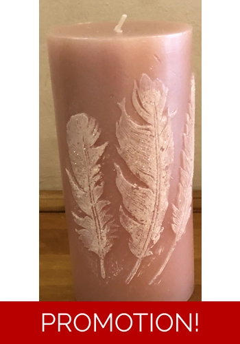 Latex mould for making this lovely feather embossed candle