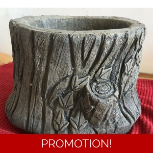 Latex mould for making this large tree trunk pot