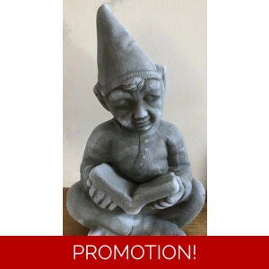 Latex mould for making this large Gnome reading a book