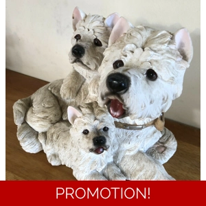 Latex mould for making this lovely westie family