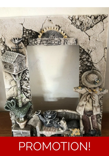 Latex mould for making this Garden themed photo frame