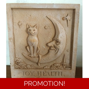 Latex mould for making this small cat plaque