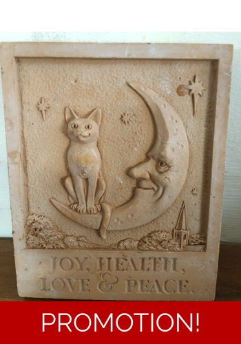 Latex mould for making this small cat plaque