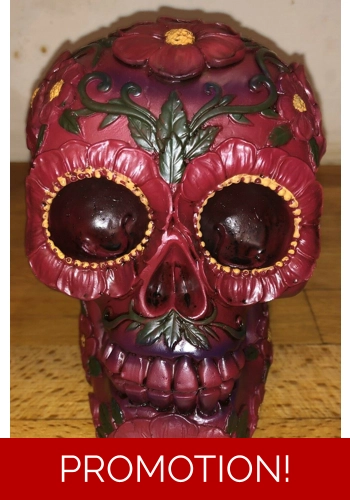 Latex moulds for making this flower embossed skull