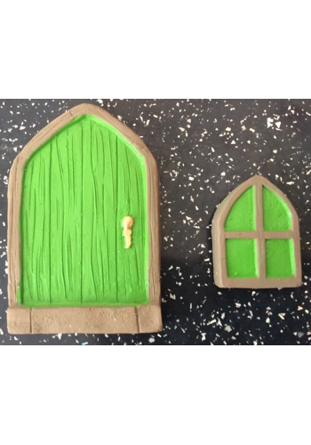 2* latex moulds to make this fairy door and window