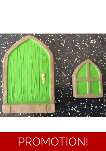 2* latex moulds to make this fairy door and window