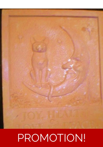 Cat and moon plaque