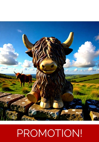 Stunning Highland cow statue