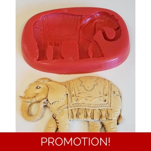 PVC Flexible mould for making this detailed elephant plaque