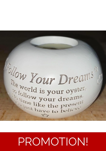 Latex Mould for making this Follow your Dreams t lite holder