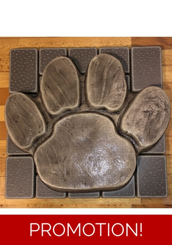 Latex mould for making this large Paw stepping/paving stone