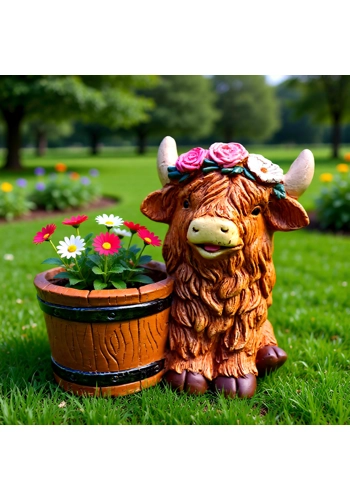 Latex Mould for making this Highland Cow Garden Planter