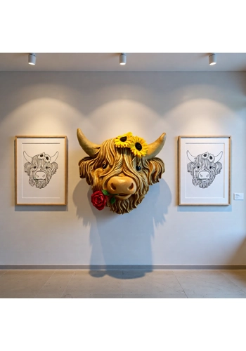 Latex Mould for making this Large Highland Cow Wall Feature