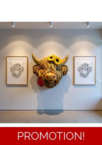 Latex Mould for making this Large Highland Cow Wall Feature