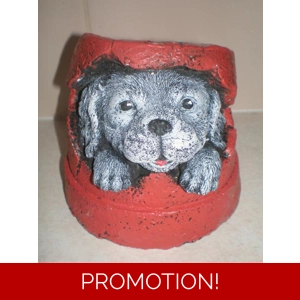 Puppy in Flowerpot