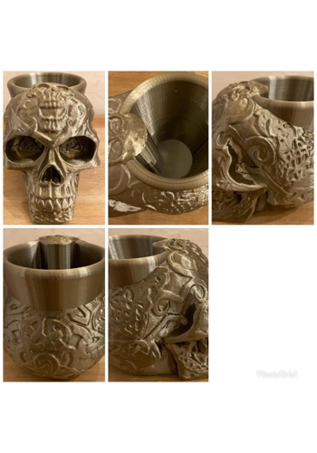 Latex mould for making this Skull succulent pot/candle holder