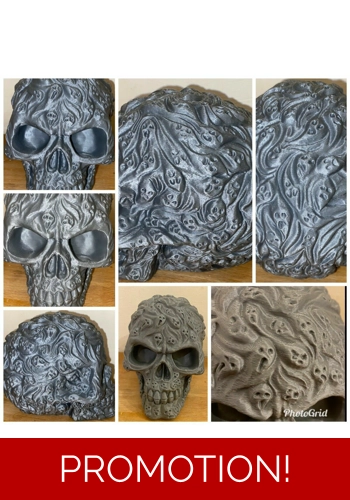 latex Mould for making this Screaming Skulls figure