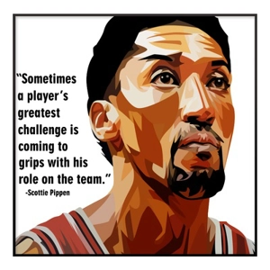 NBA球星黑色鋁邊框藝術掛畫 (Scottie Pippen)