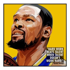 NBA球星黑色鋁邊框藝術掛畫 (Kevin Durant)