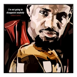 NBA球星黑色鋁邊框藝術掛畫 (Lebron James)