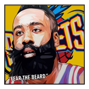NBA球星黑色鋁邊框藝術掛畫 (James Harden)