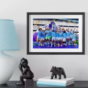 曼城Manchester City 23-24 英超冠軍慶祝場面實木掛畫