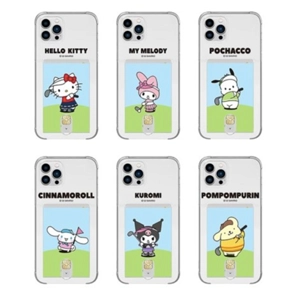 韓國正版授權!Sanrio系列卡通人物款可插卡式透明手機套! (iPhone)