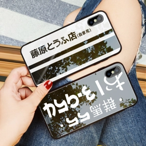卡通電影頭文字D玻璃面手機殼iPhone