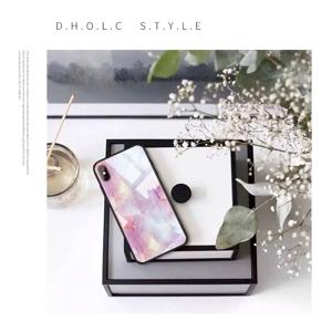 精美大理石紋理玻璃iPhone手機套