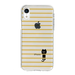 日本代購! DPARK 橙色橫紋小貓圖案iPhone XR手機套