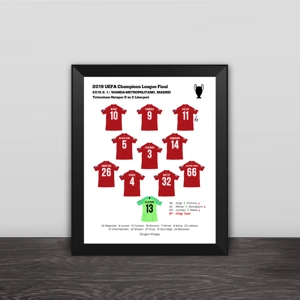 18-19利物浦Liverpool歐聯冠軍陣容實木掛畫!